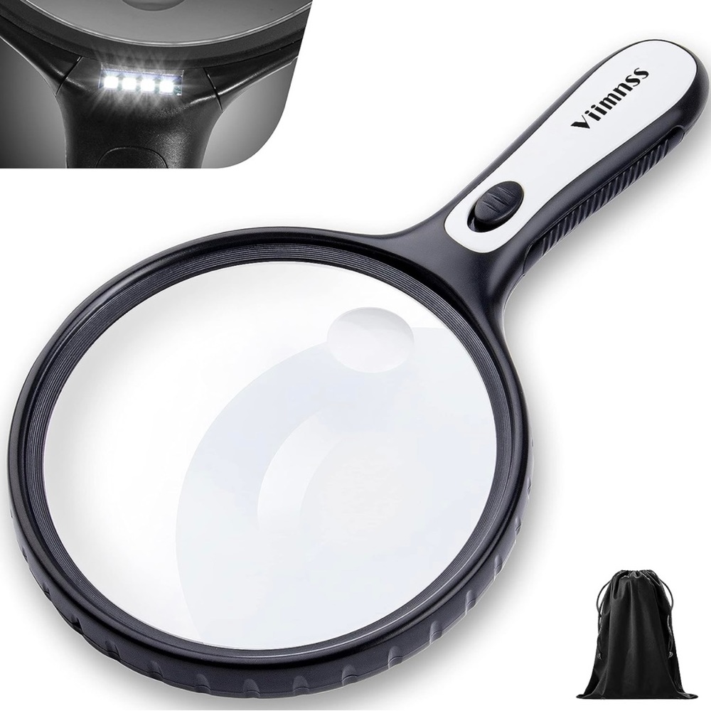 Sold - Magnifying Glass with Light, 5.5 Inch Large Magnifier 2X 4X 25X Zoom Mag…